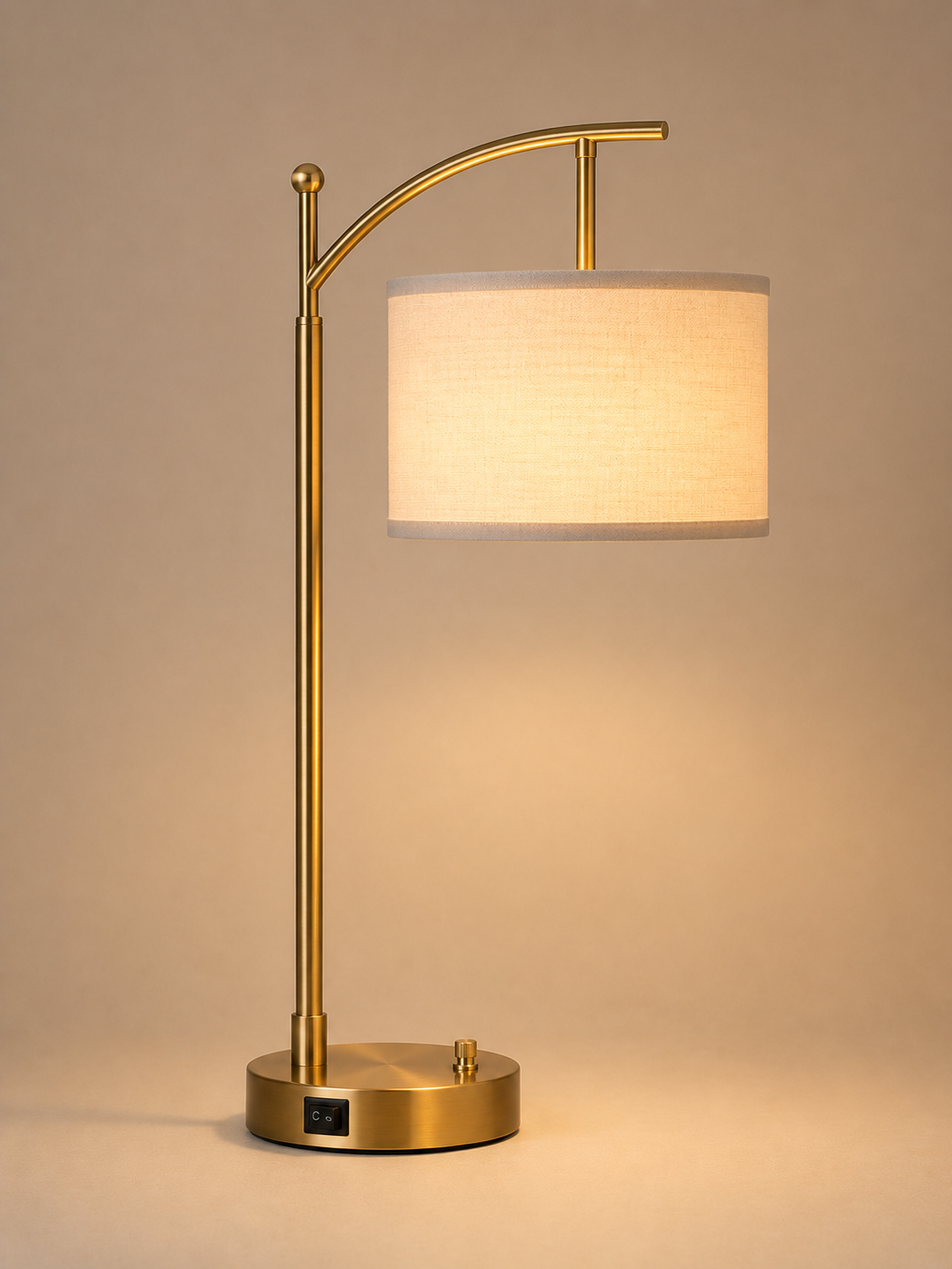 Elegant Natural Fabric Drum Floor Lamp Shade