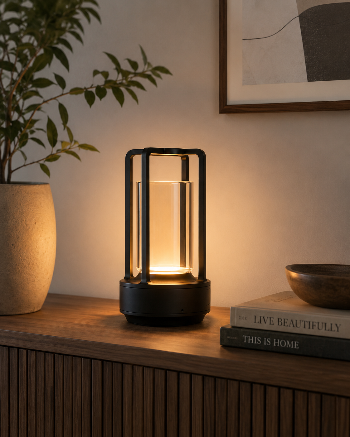 CylinderGlow | Stylish Dimmable Cordless Touch Table Lamp