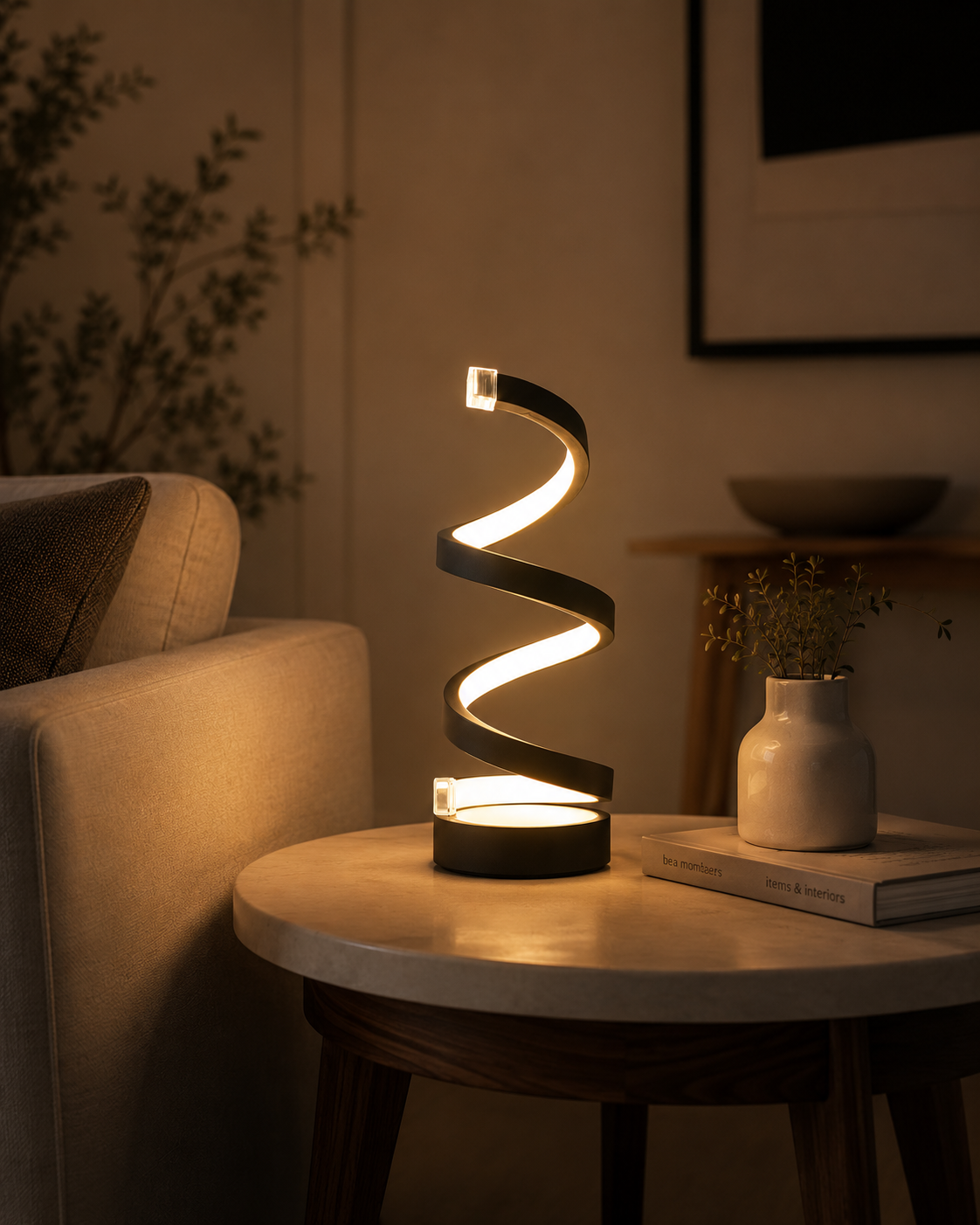 SpiraLight | Modern Elegant Spiral Table Lamp for Living Room & Bedroom