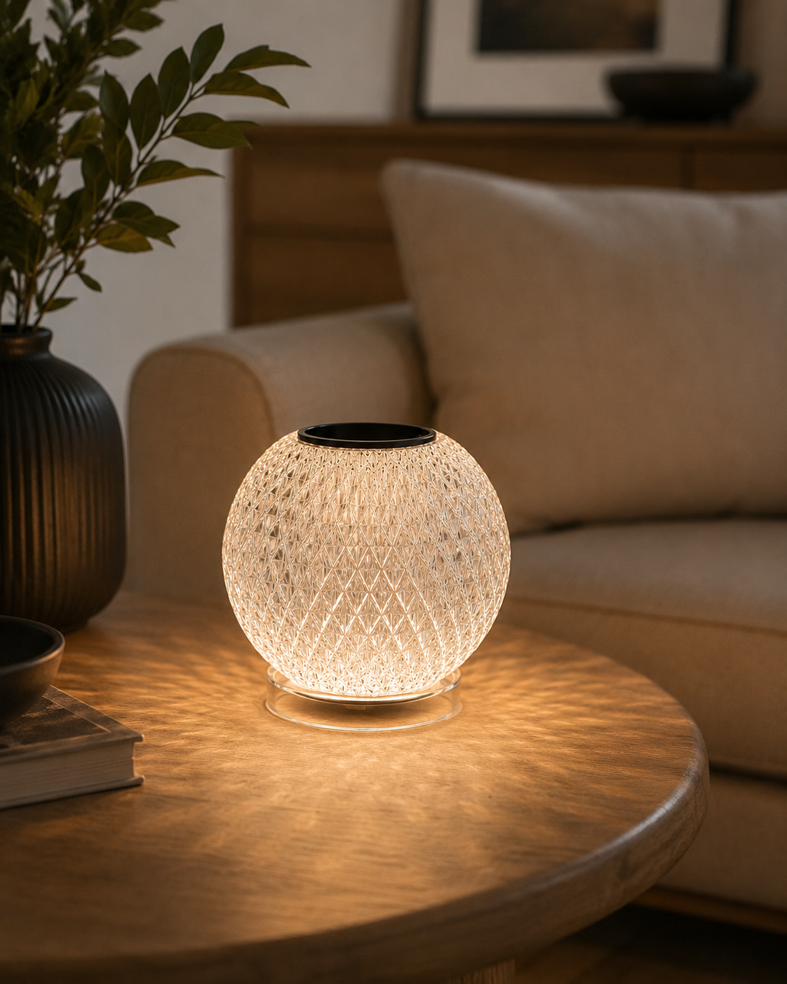 Crystal Globe | Elegant Touch Control Crystal Glass Bedside Night Light