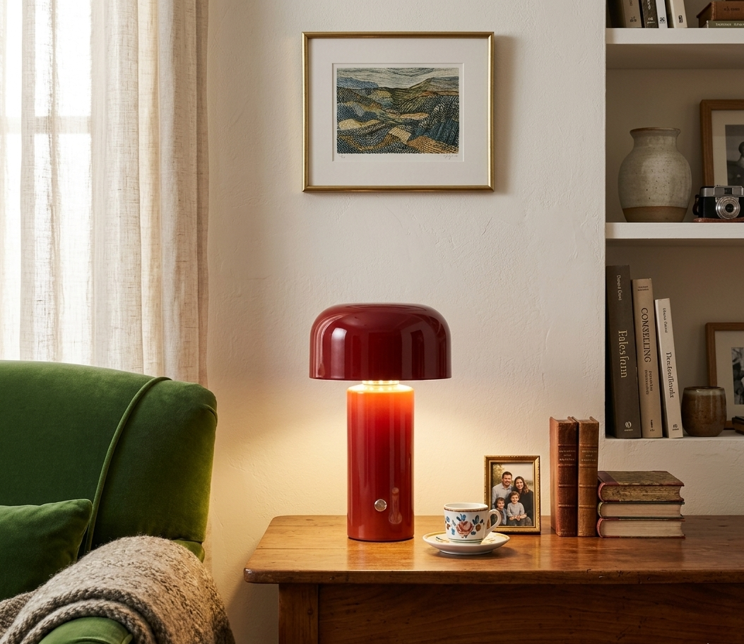 MushroomGlow | Modern Rechargeable Cordless LED Table Lamp