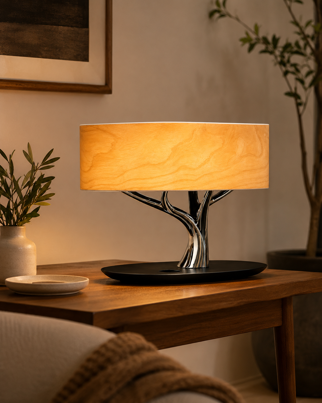 PineGlow | Modern Smart LED Dimmable Desk Lamp with Bluetooth Speaker