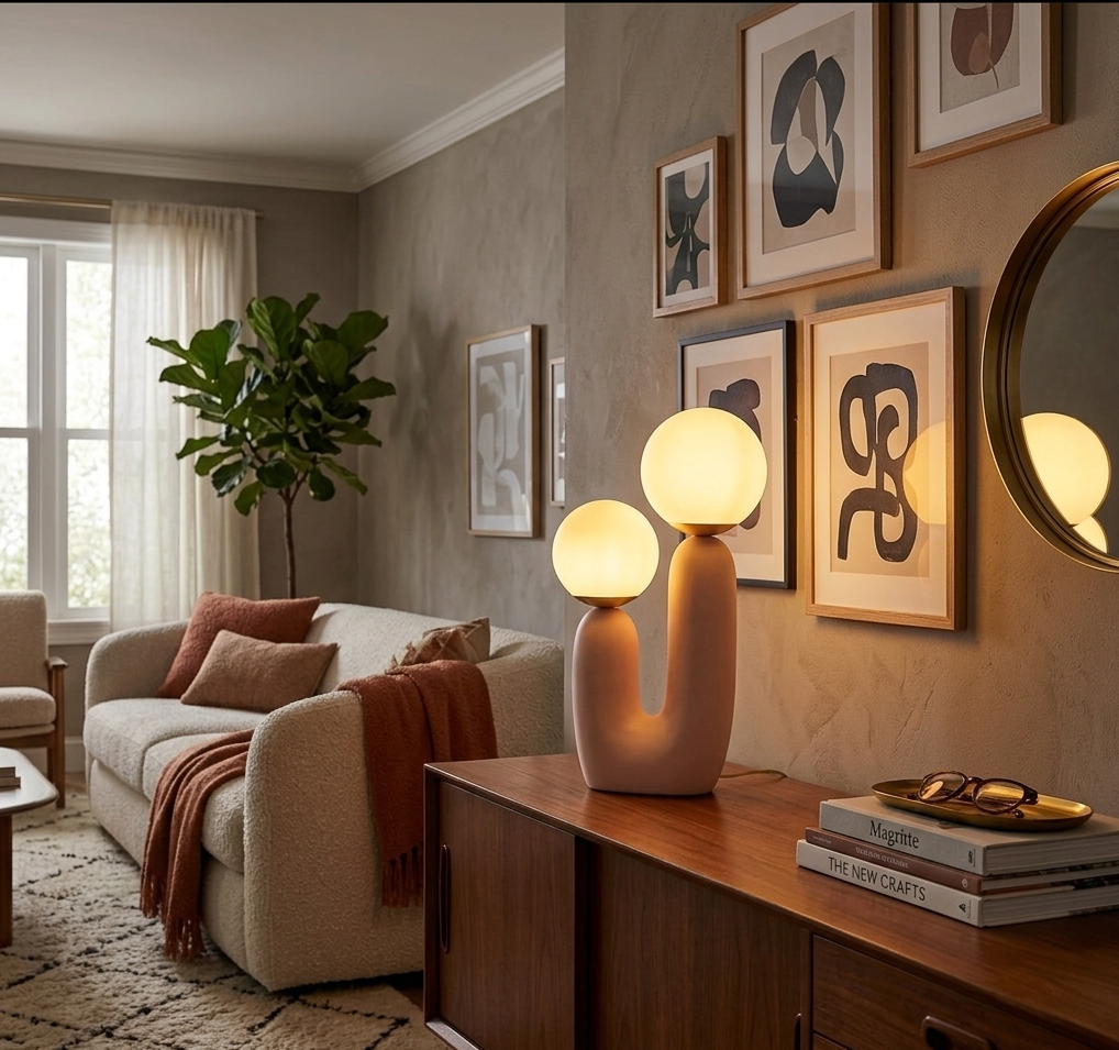 NordicGlow | Elegant Modern Resin Glass Table Lamp for Bedroom