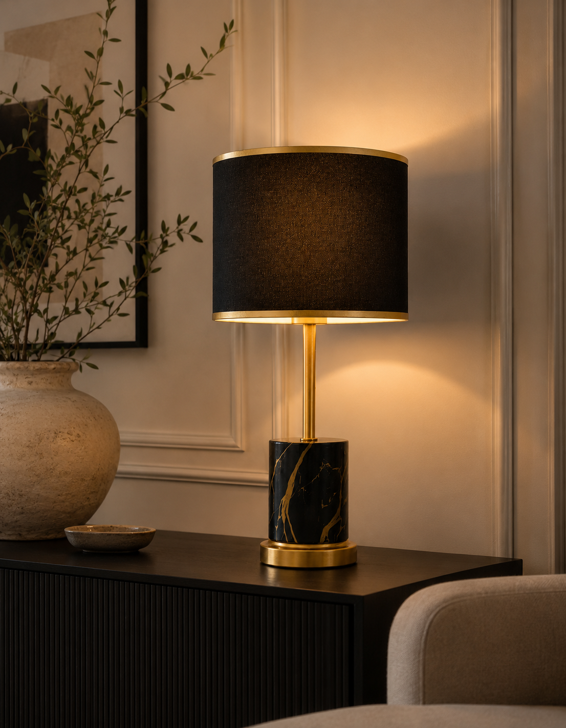 AuroraGold | Elegant Retro Nordic LED Table Lamp for Bedroom