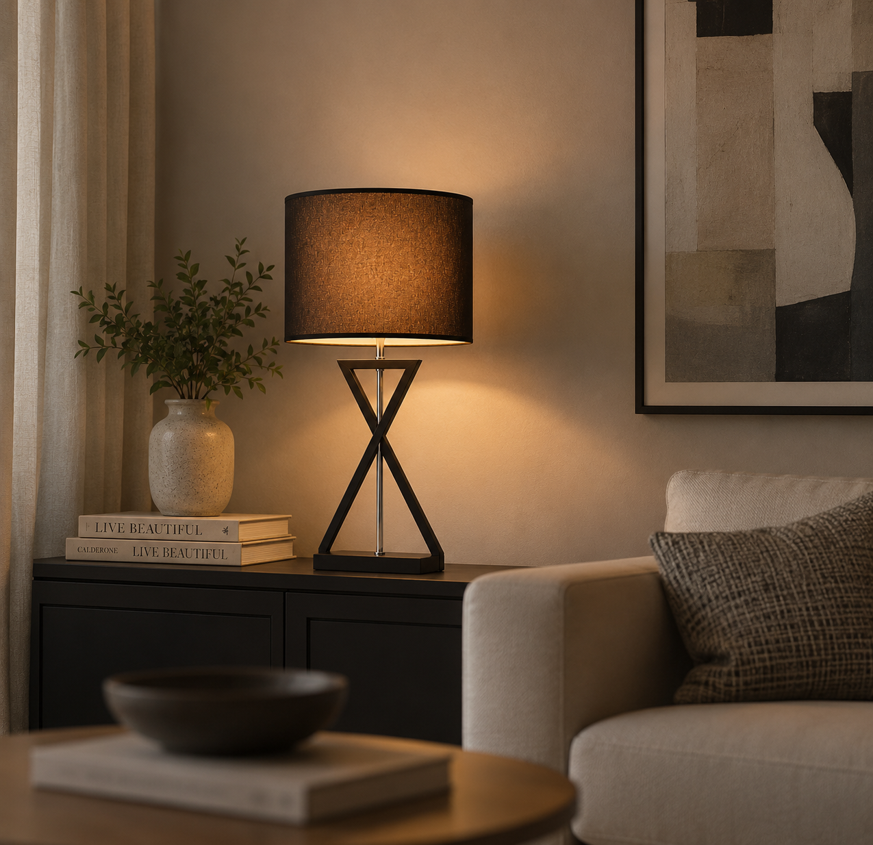 Elegant Minimalist Hourglass Table Lamp for Modern Spaces