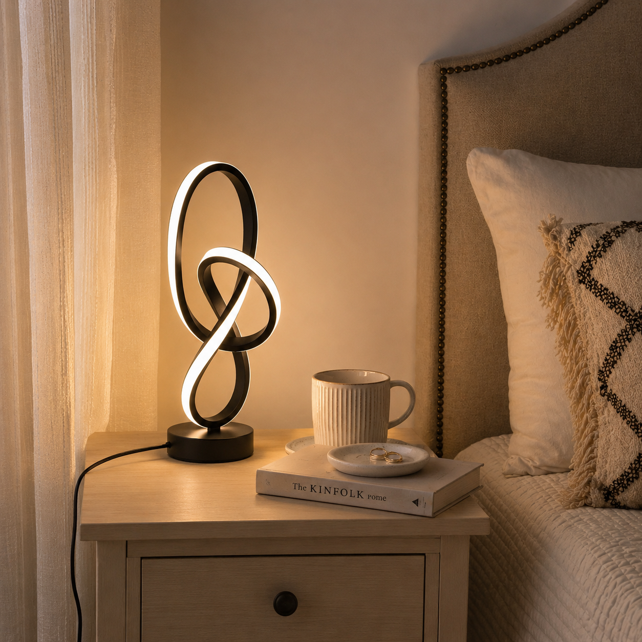 Ribbon Curve LED Table Lamp | USB Adjustable Brightness | Modern Creative Design