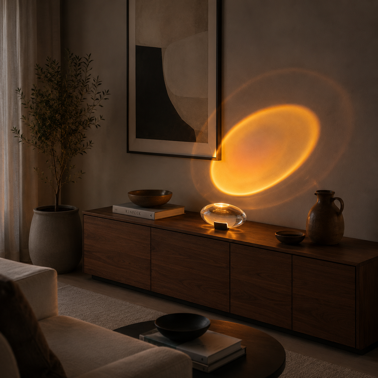 Eye of the Sky Modern Crystal LED Table Lamp | Elegant Night Light Projector