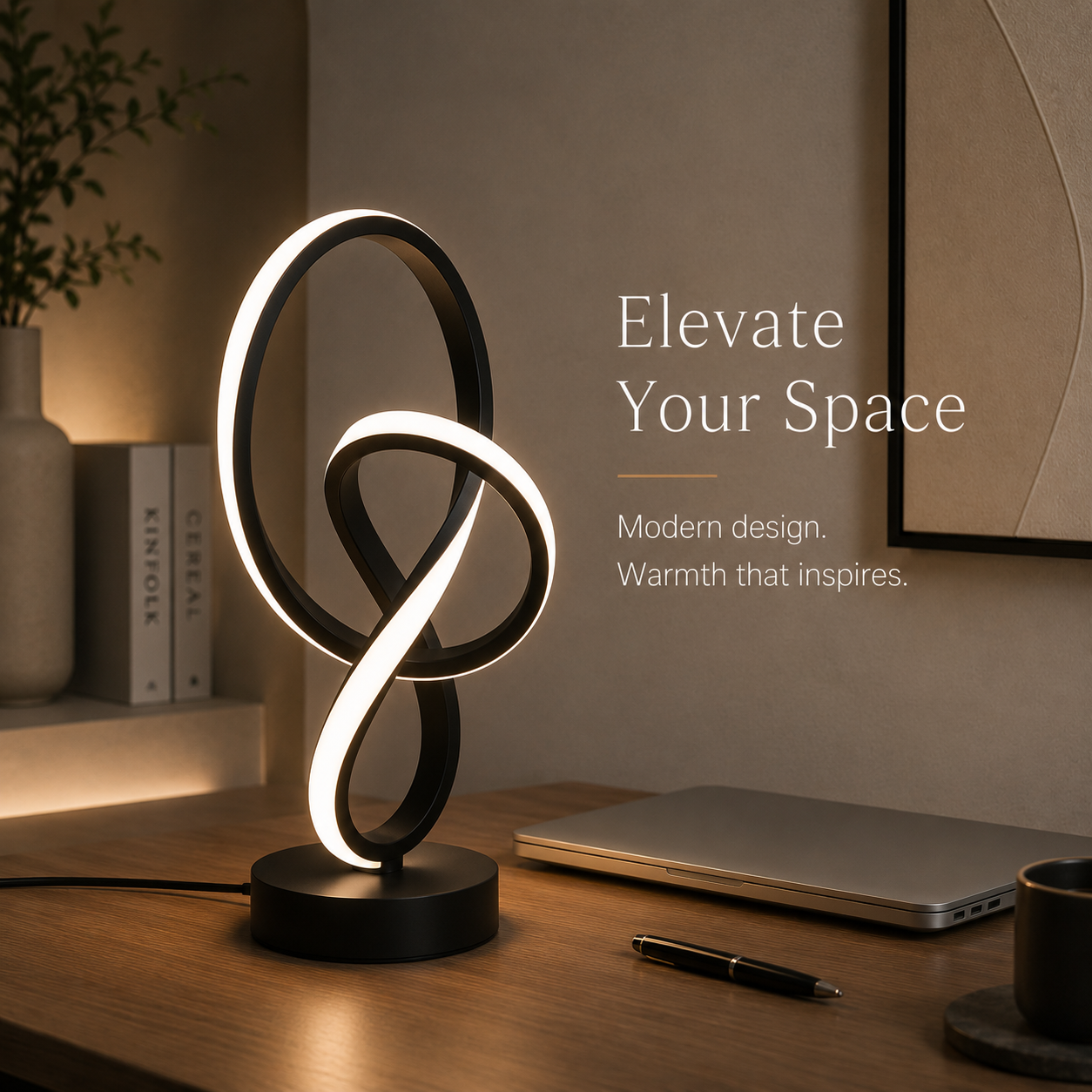 Ribbon Curve LED Table Lamp | USB Adjustable Brightness | Modern Creative Design