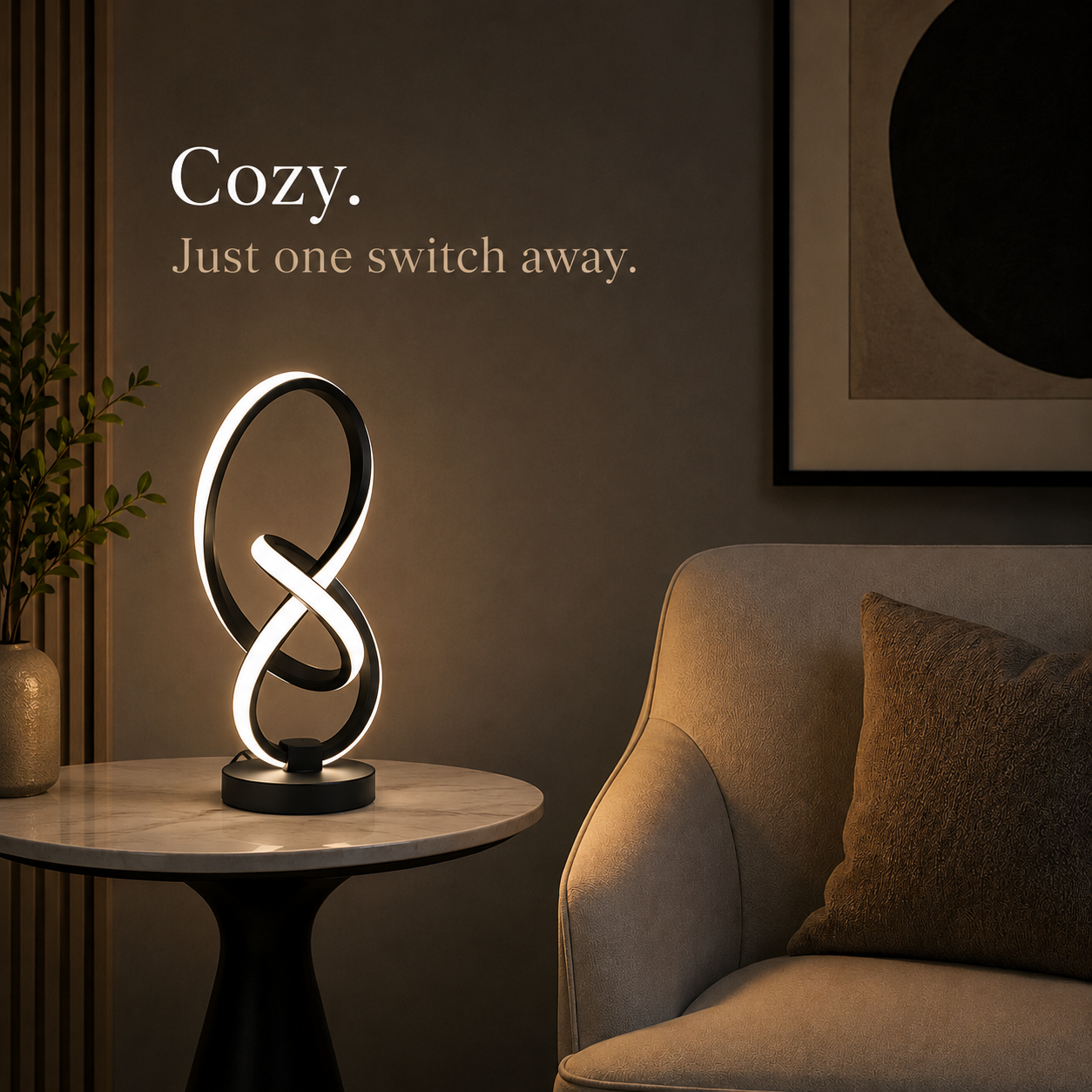 Ribbon Curve LED Table Lamp | USB Adjustable Brightness | Modern Creative Design
