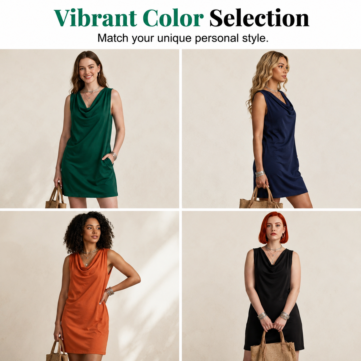 Amelia Sleeveless Draped Mini Dress