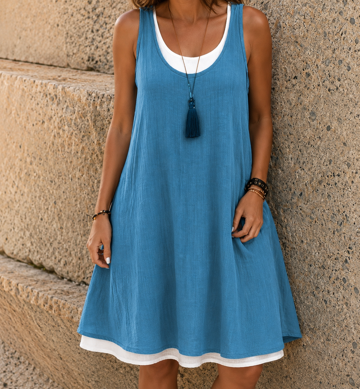 Claire | Layered Linen Summer Dress