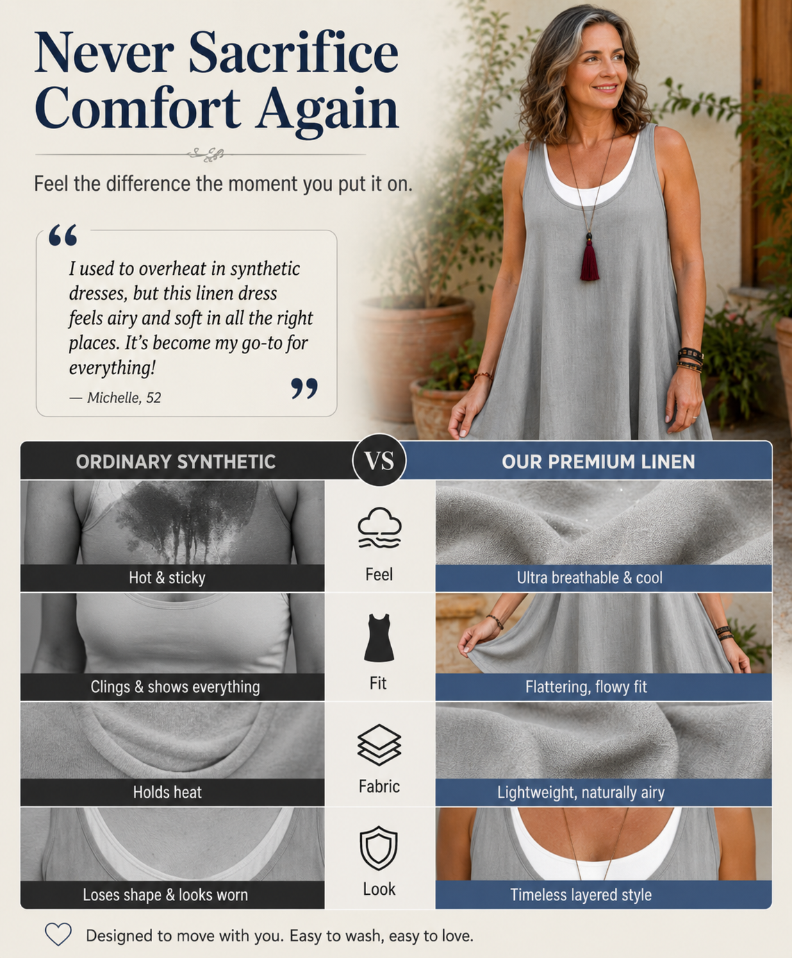 Claire | Layered Linen Summer Dress