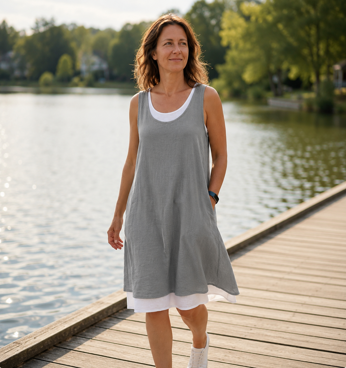 Claire | Layered Linen Summer Dress