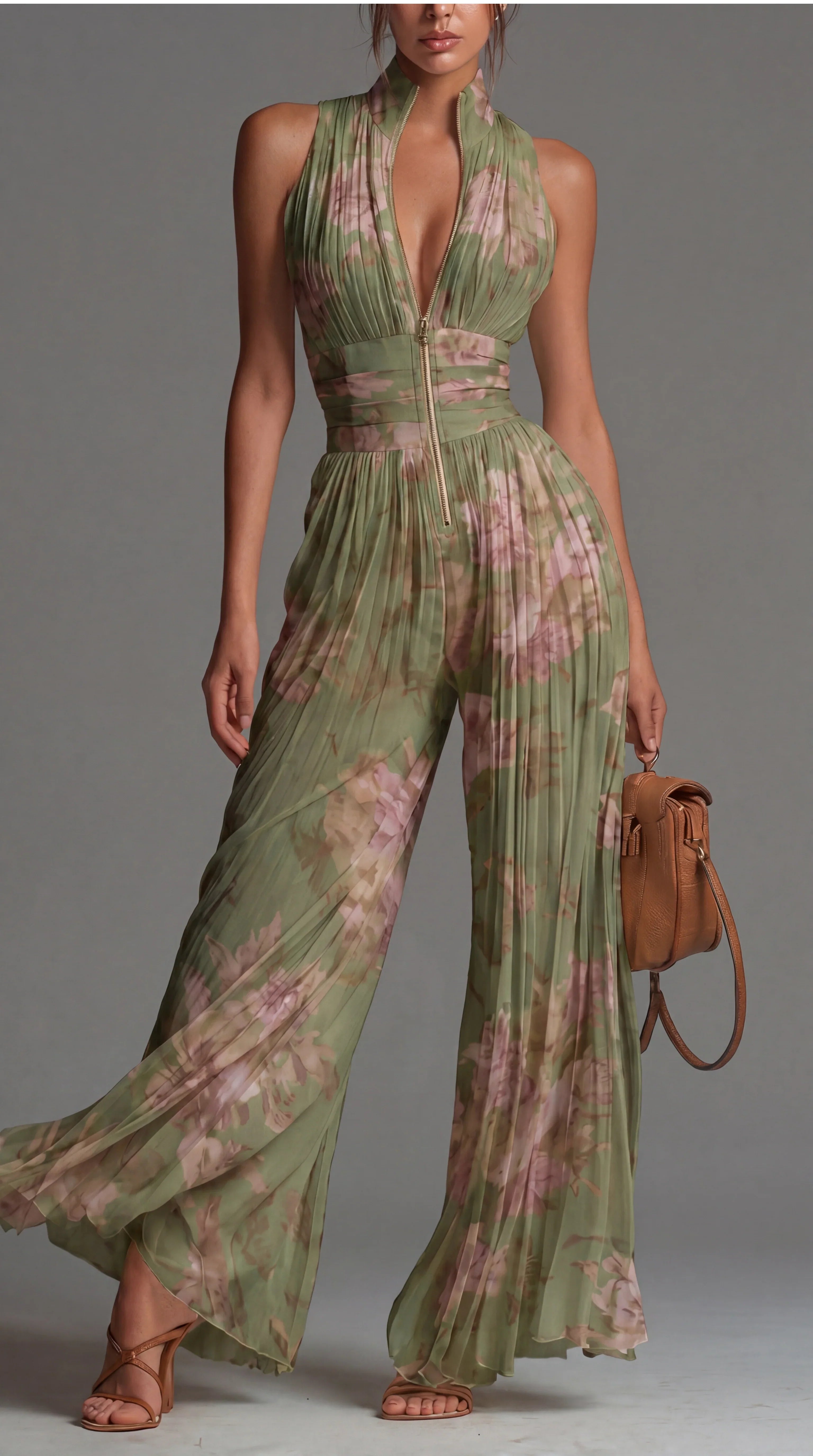 Valerie Elegant Pleated Jumpsuit