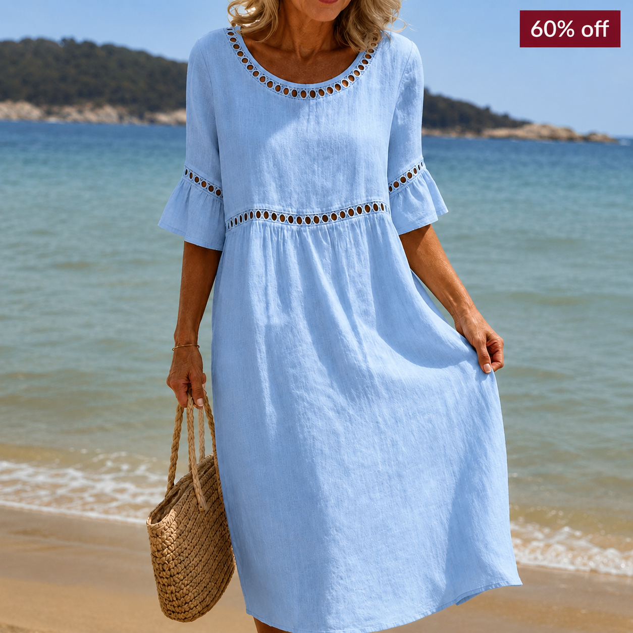 Elena | Flowy Linen Maxi Dress