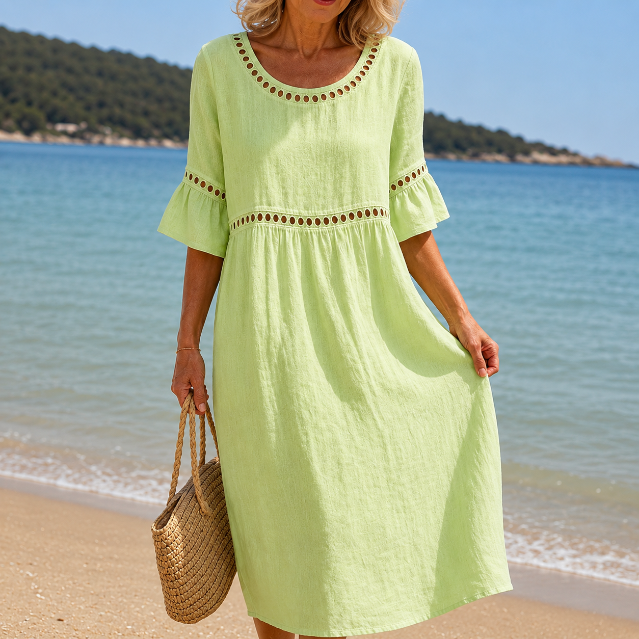 Elena | Flowy Linen Maxi Dress