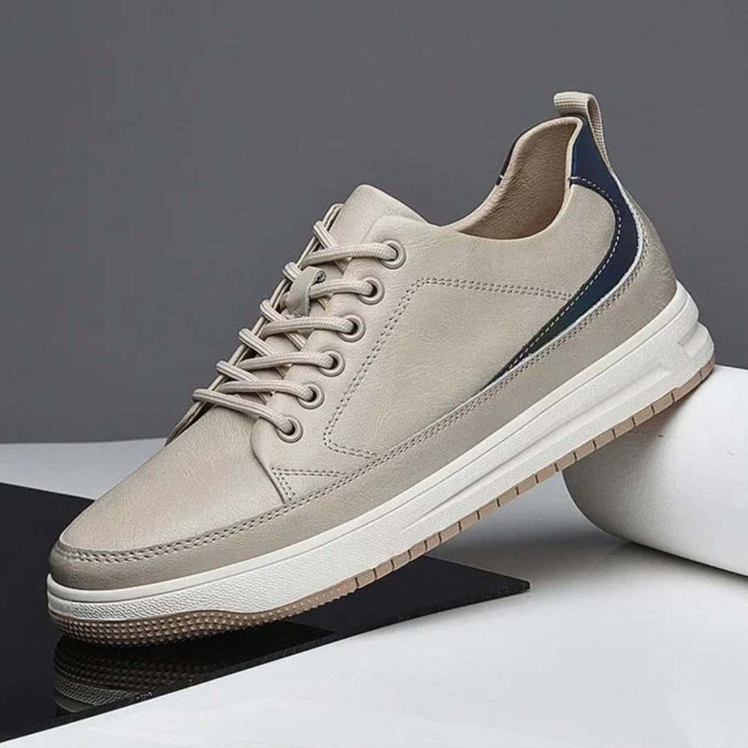 Miles | Covert Height-Boosting Leather Sneakers