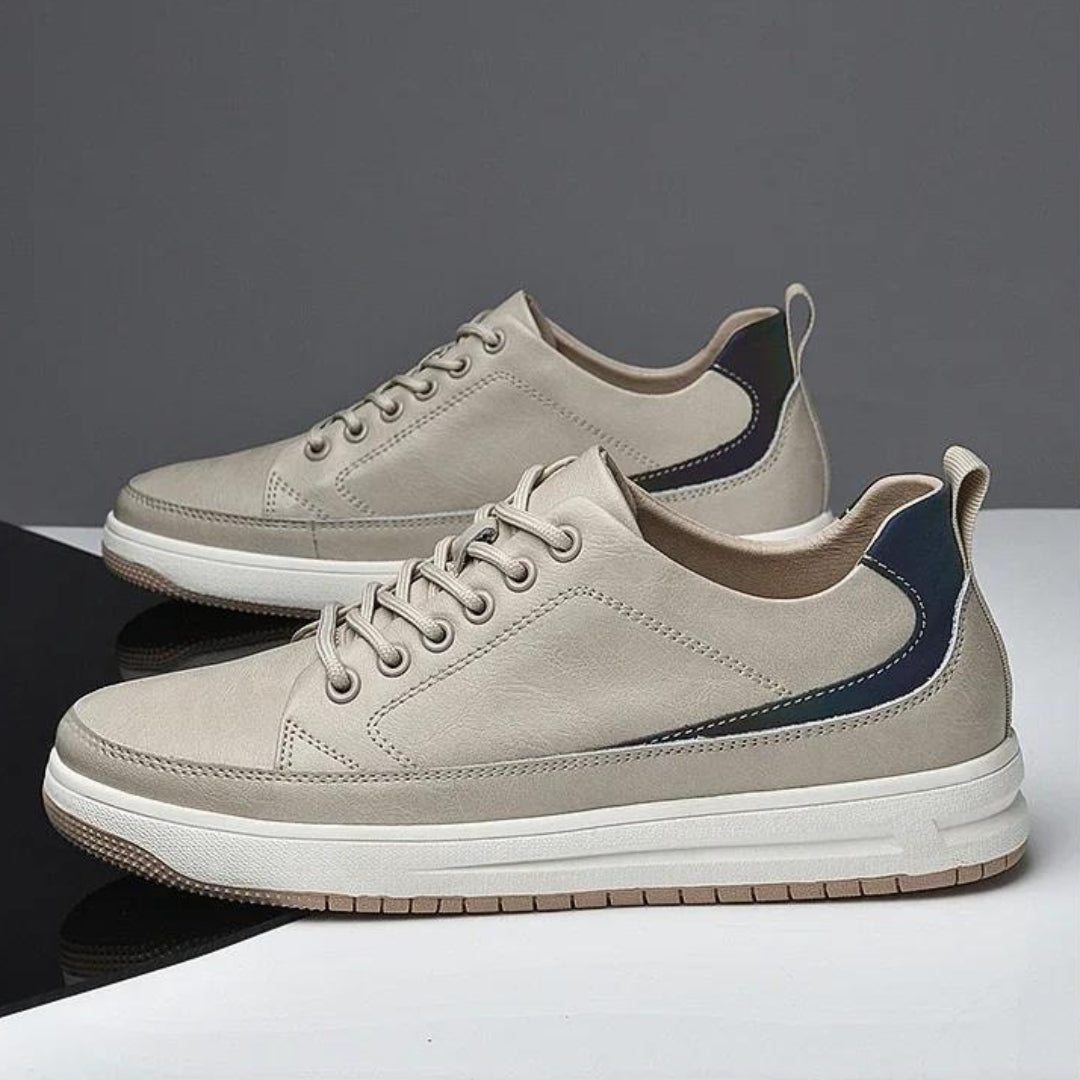 Miles | Covert Height-Boosting Leather Sneakers