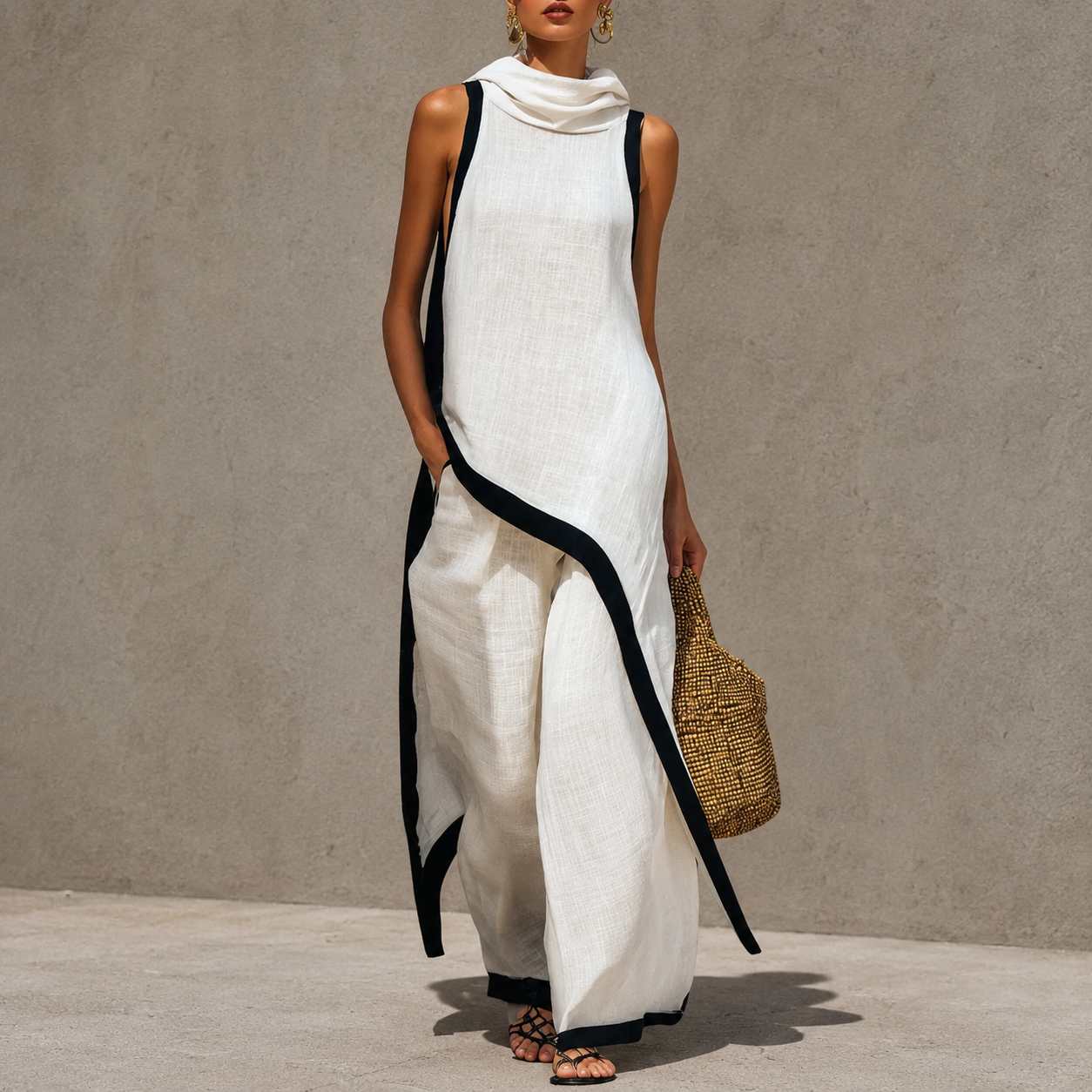 MARISSA | Elegant Tunic & Wide-Leg Pants Set