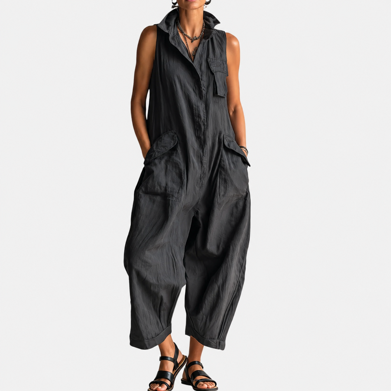 MONROE | Relaxed Sleeveless Jumpsuit