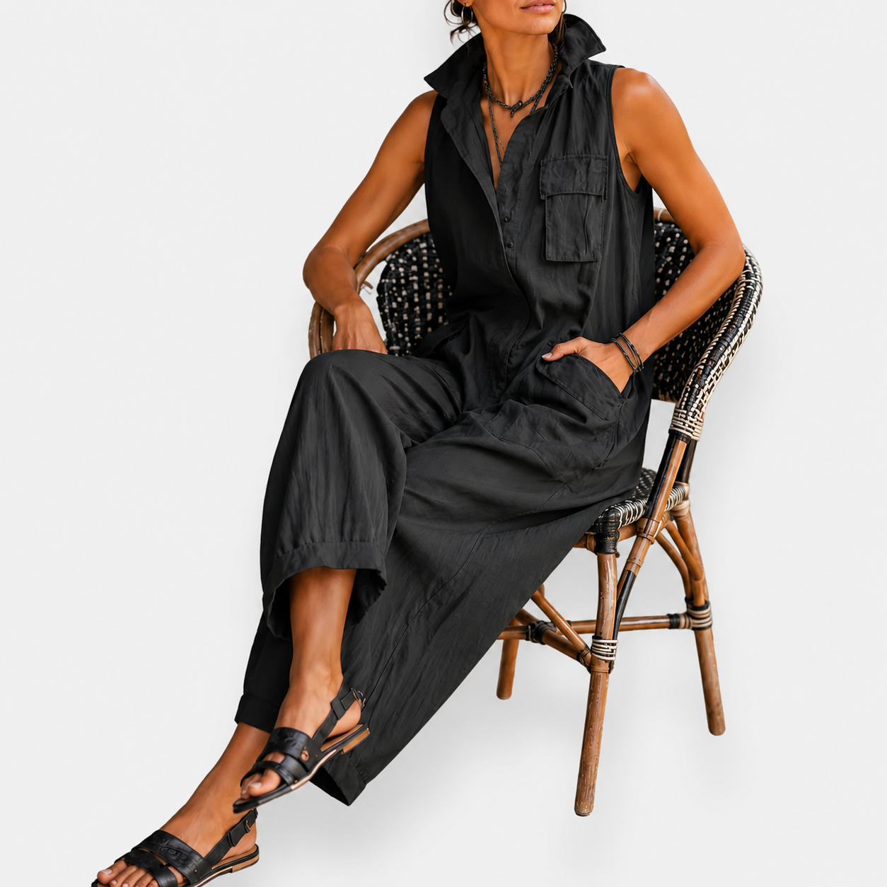 MONROE | Relaxed Sleeveless Jumpsuit