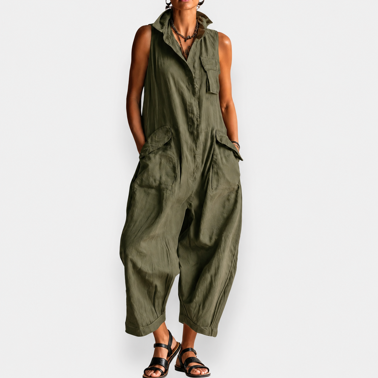 MONROE | Relaxed Sleeveless Jumpsuit