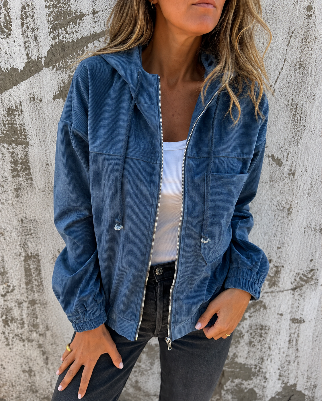 Natalie | Corduroy Hooded Jacket