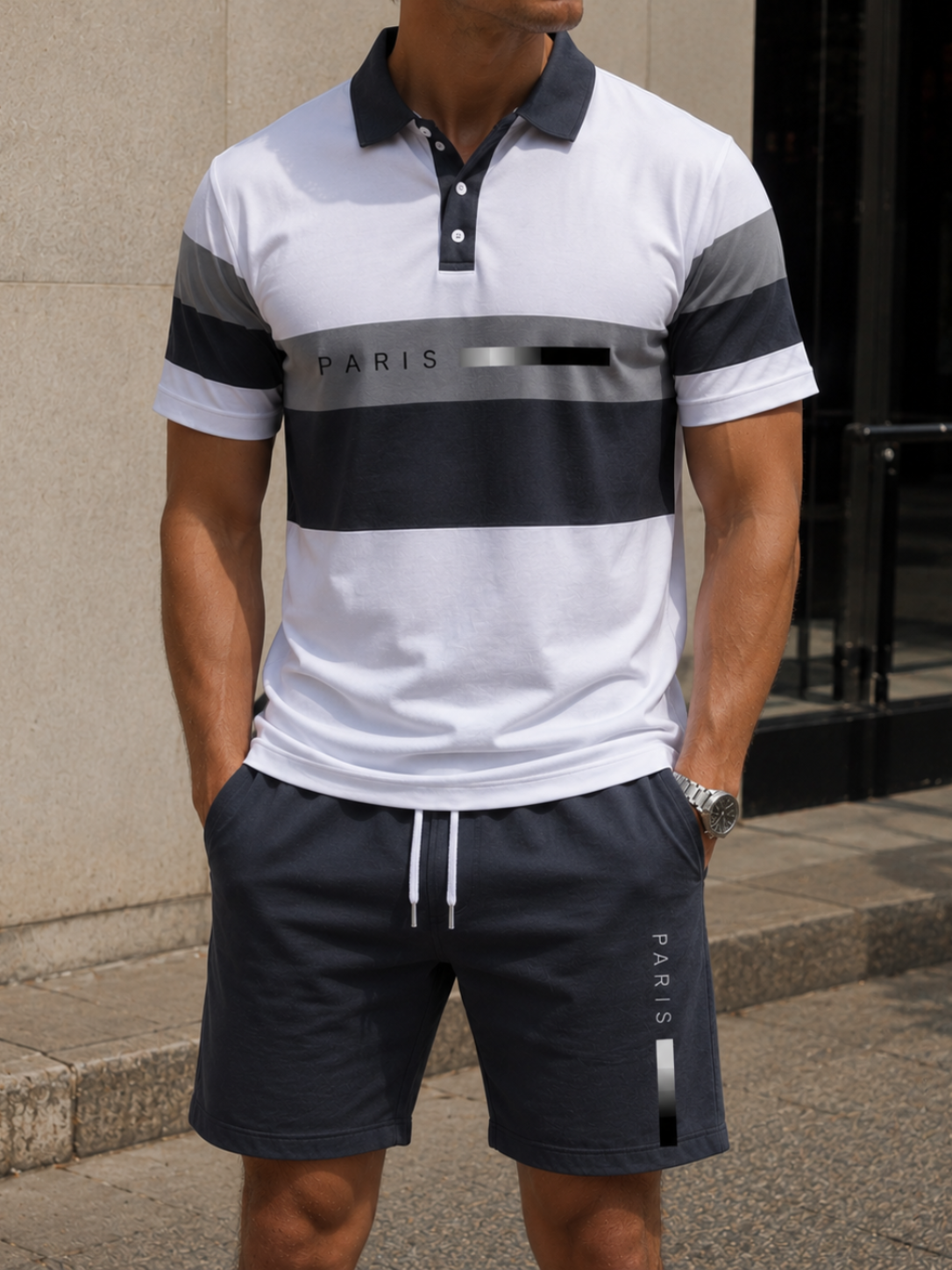 PARIS POLO SHIRT & SHORTS SET