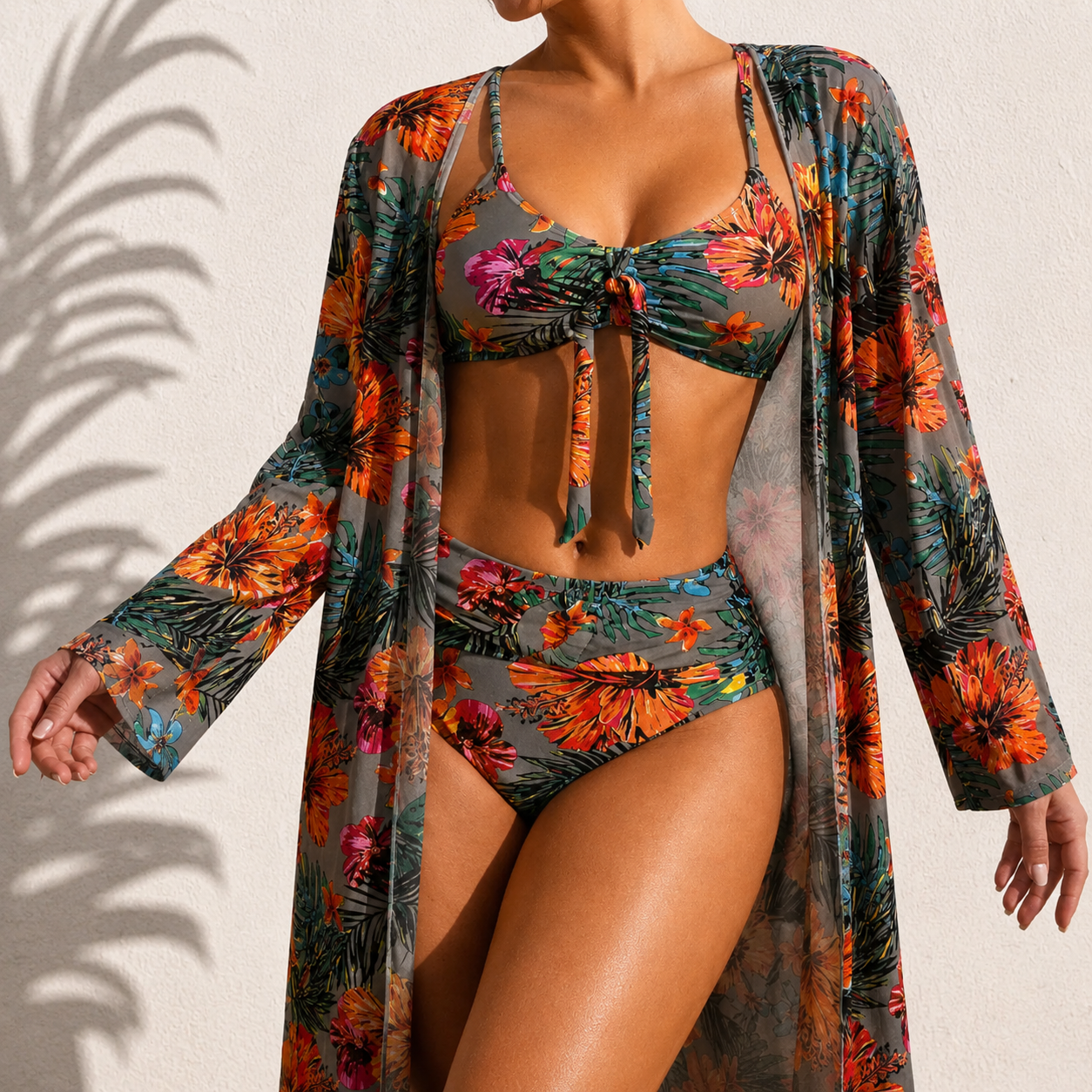 Sienna | Elegant Tropical 3-Piece Bikini