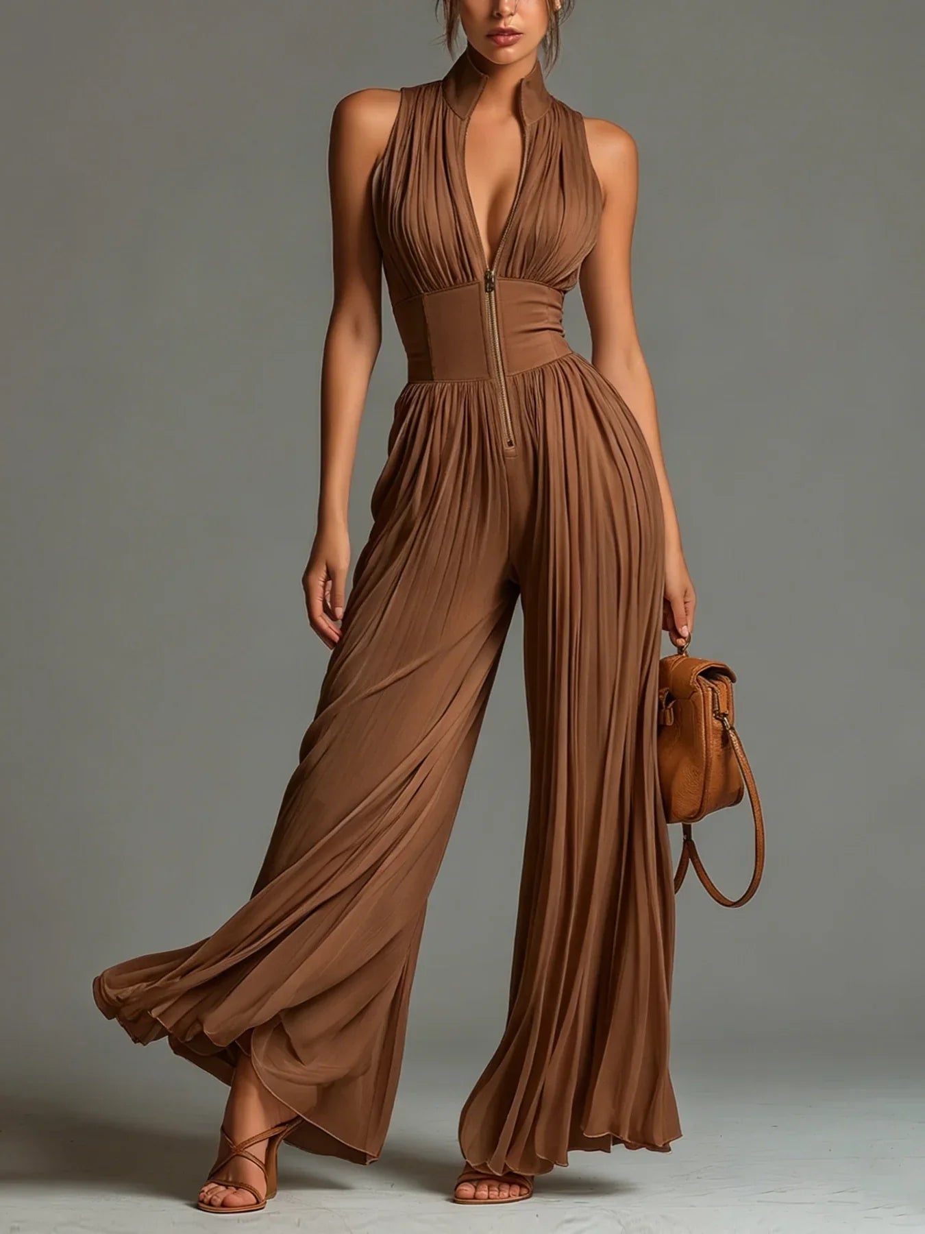 Valerie Elegant Pleated Jumpsuit
