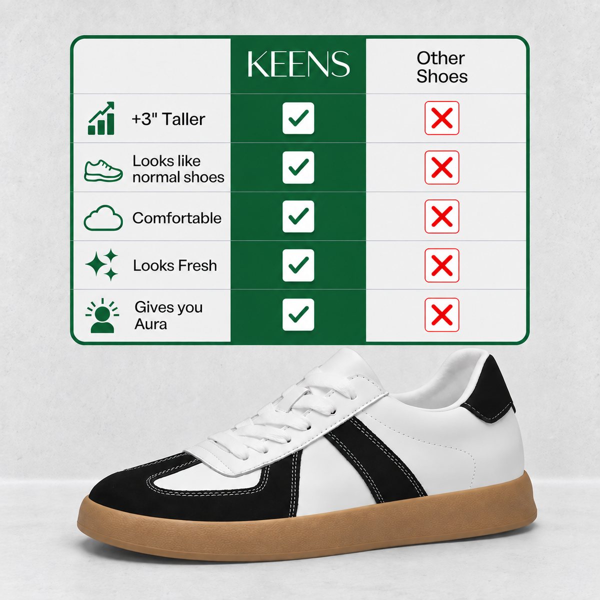 Adrian | Covert Height-Boosting Leather Sneakers