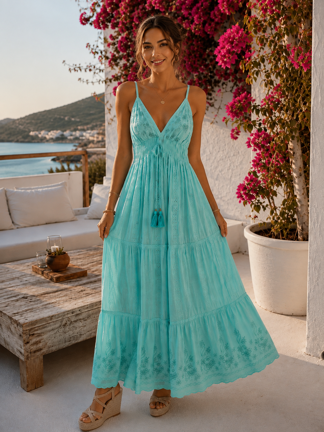 Capri Eyelet Maxi Dress