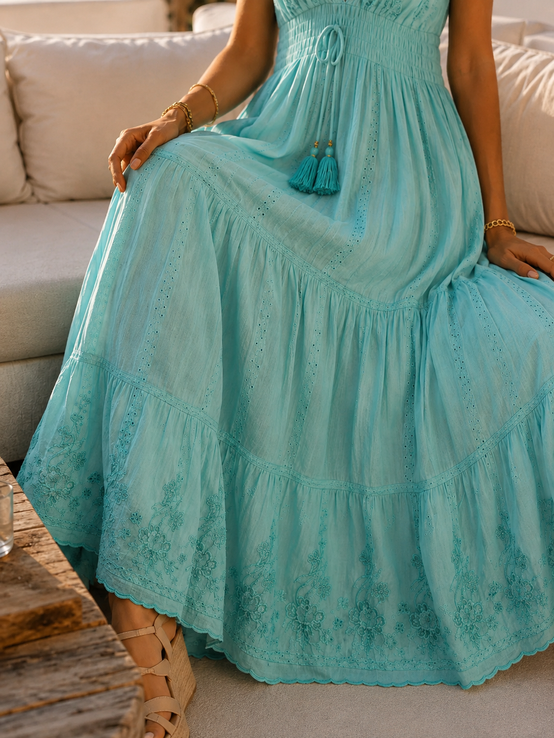 Capri Eyelet Maxi Dress