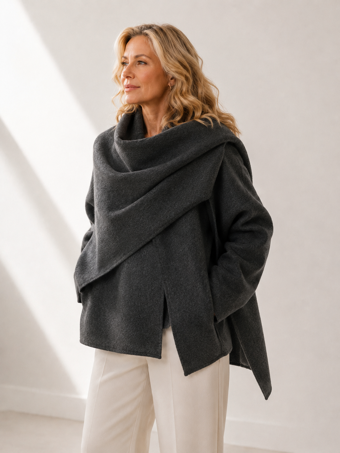 Carol | Shawl-Collar Knit Coat