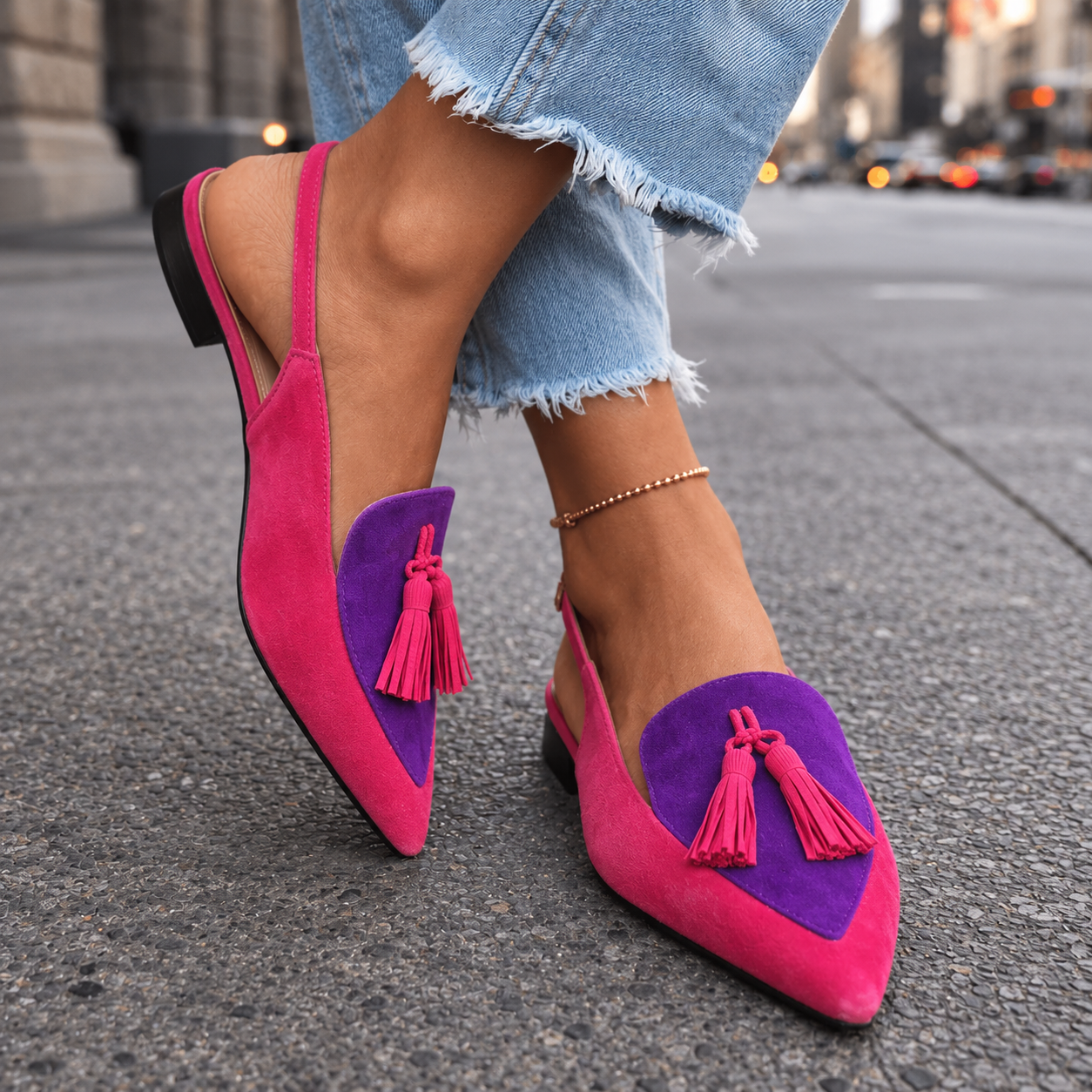 Colette Tassel Slingback Flats