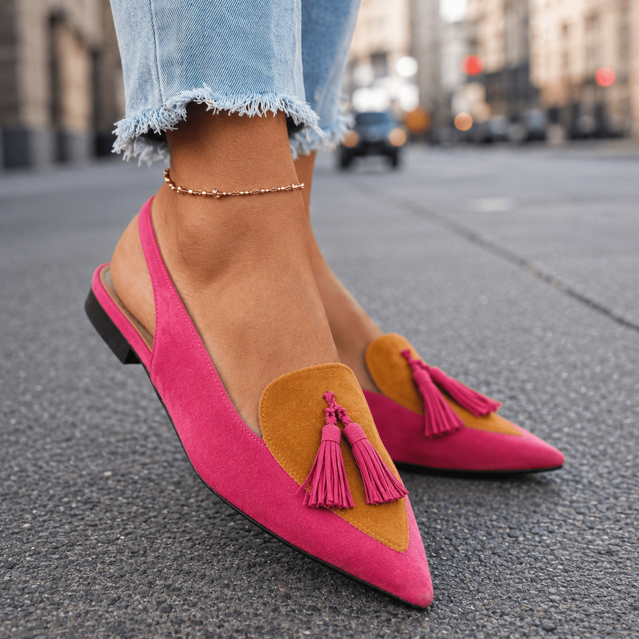 Colette Tassel Slingback Flats