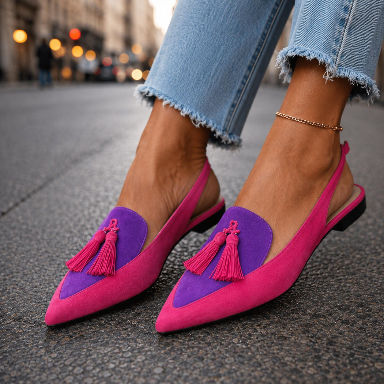 Colette Tassel Slingback Flats