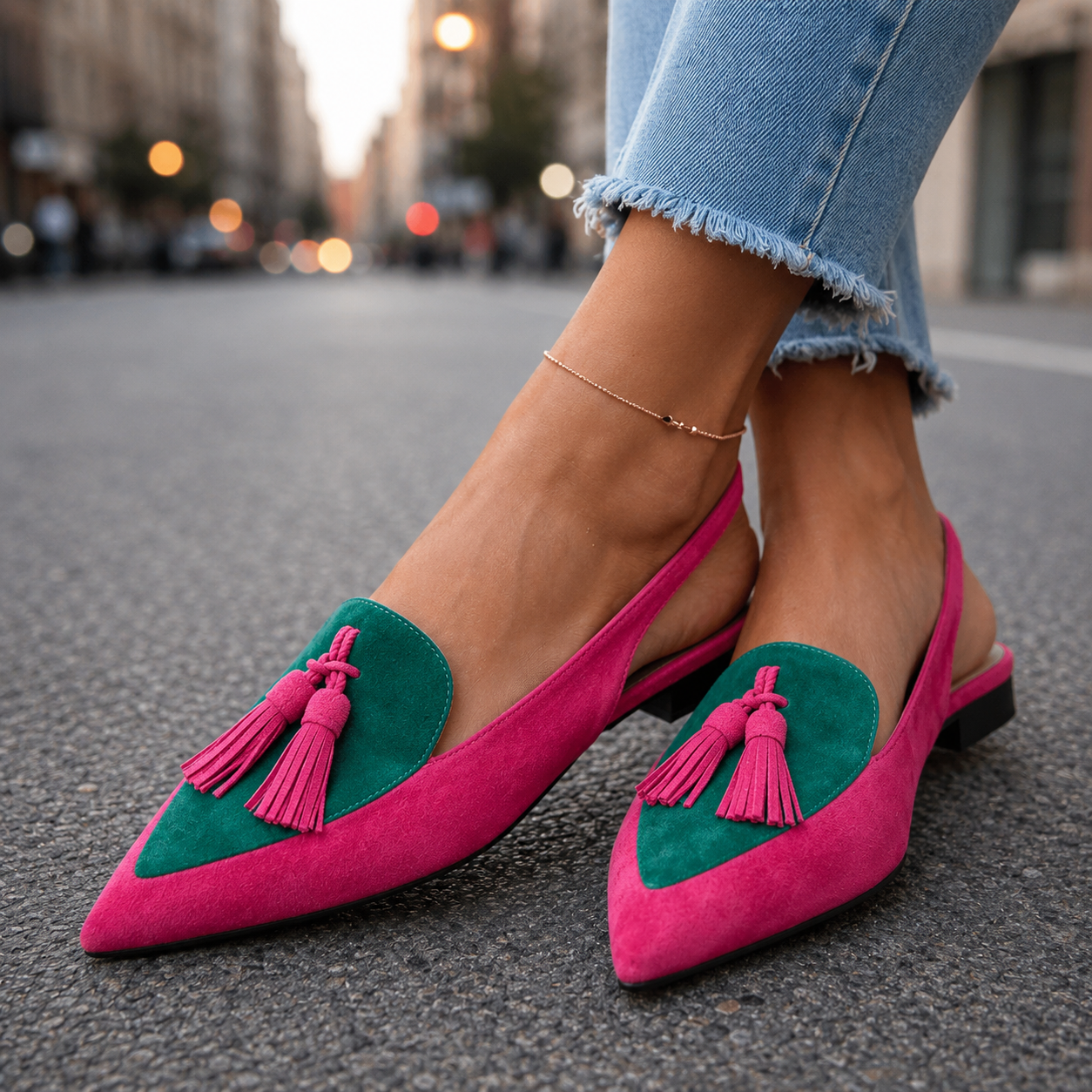Colette Tassel Slingback Flats