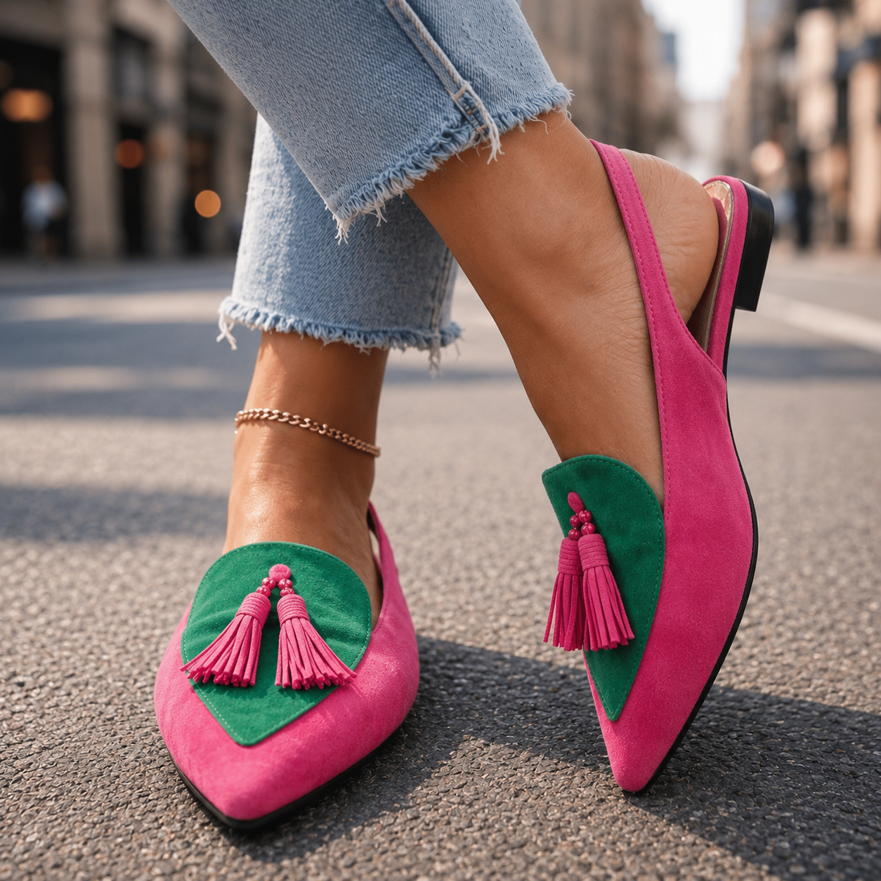Colette Tassel Slingback Flats