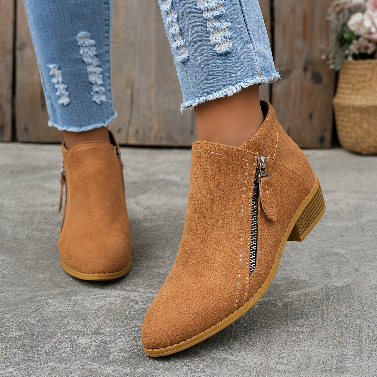 Colleen™ | Comfortable Zip Ankle Boots