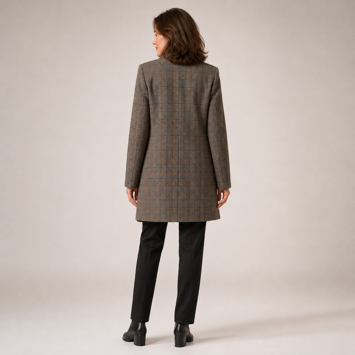 Denise | Checkered Double-Breasted Coat