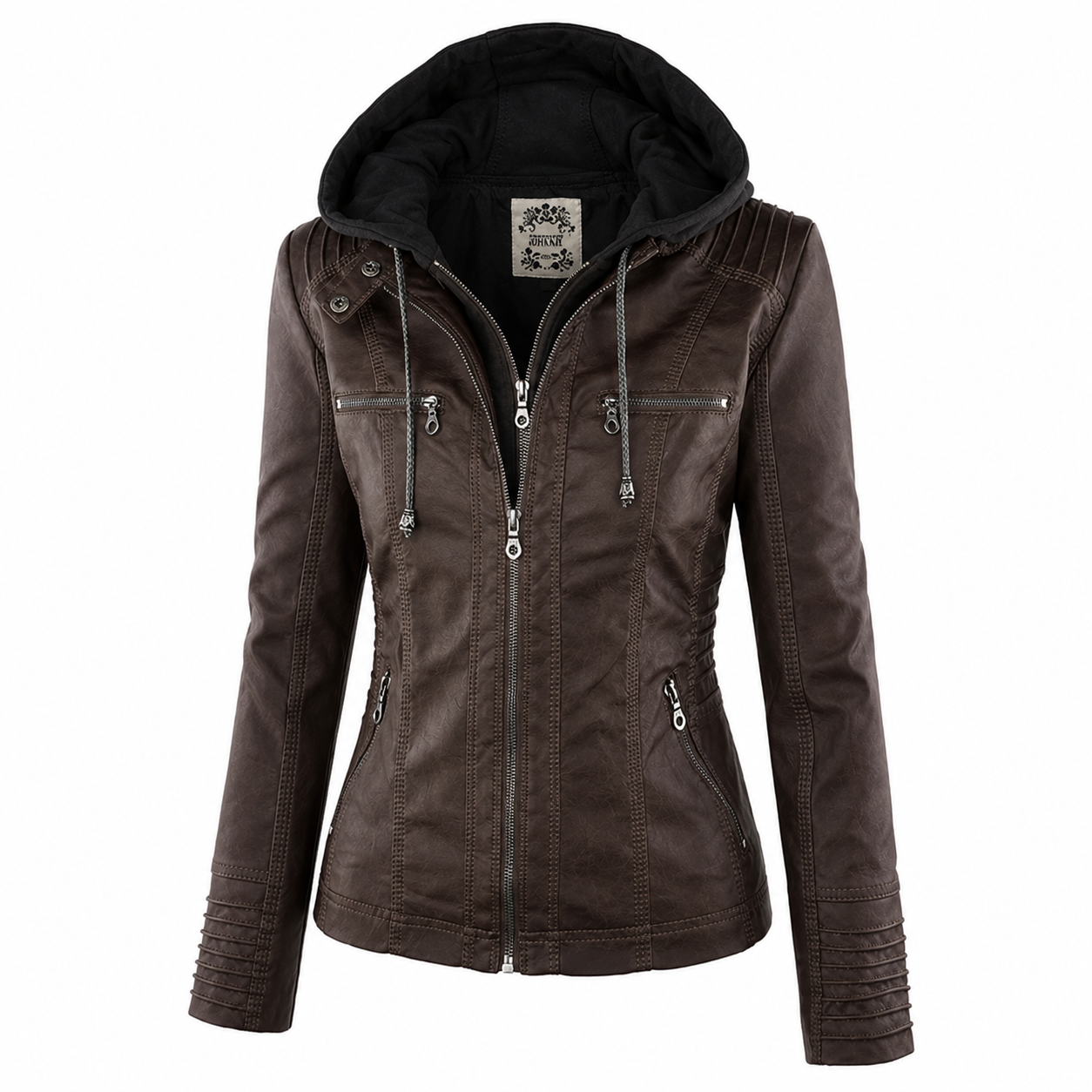 Diane | Hooded Leather Jacket