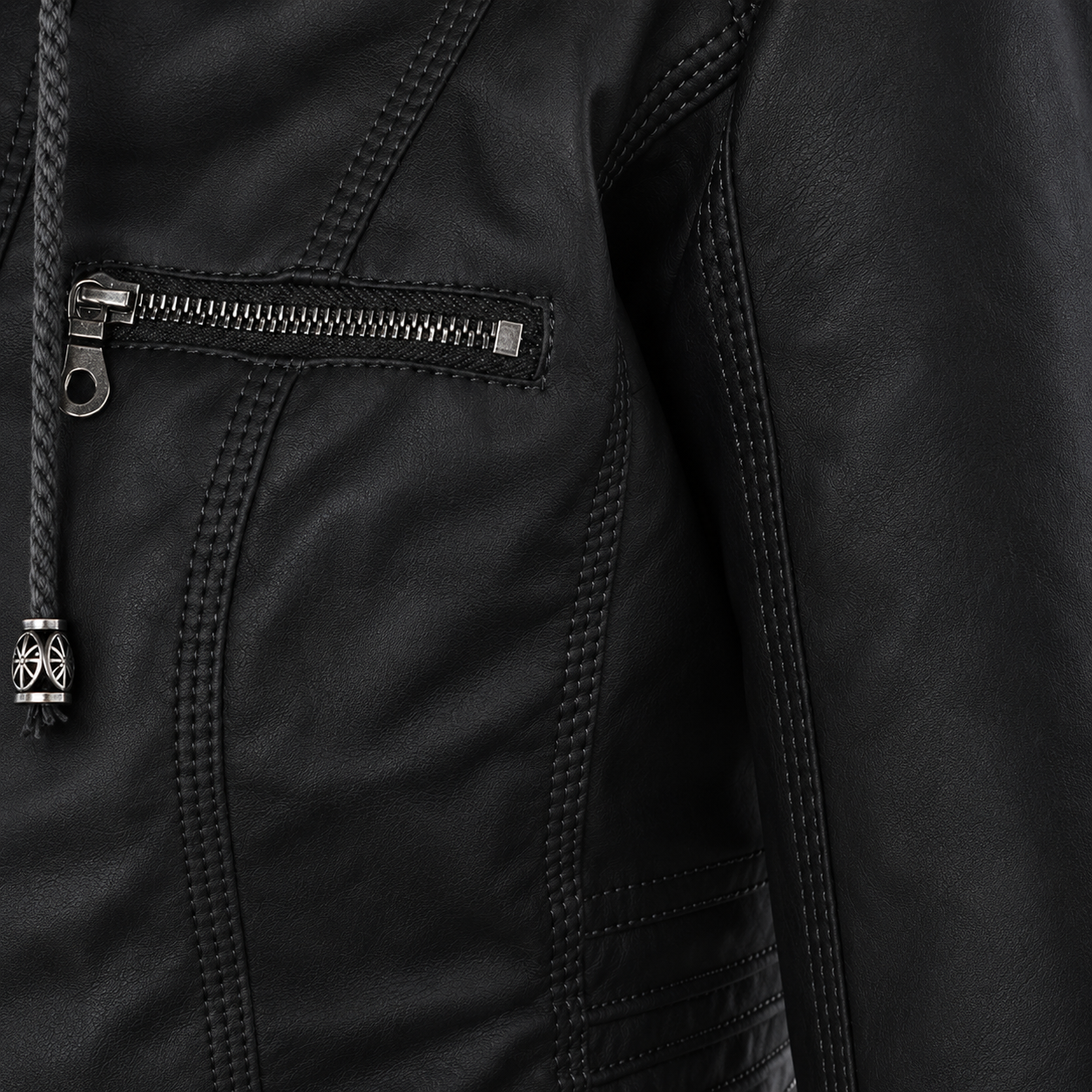 Diane | Hooded Leather Jacket