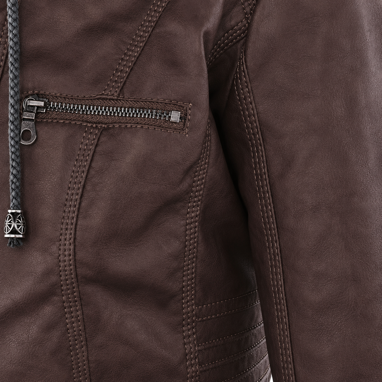 Diane | Hooded Leather Jacket