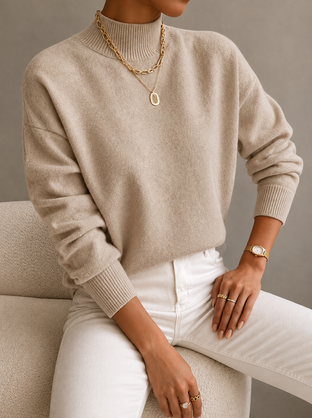 Elaine | Soft Mock-Neck Sweater