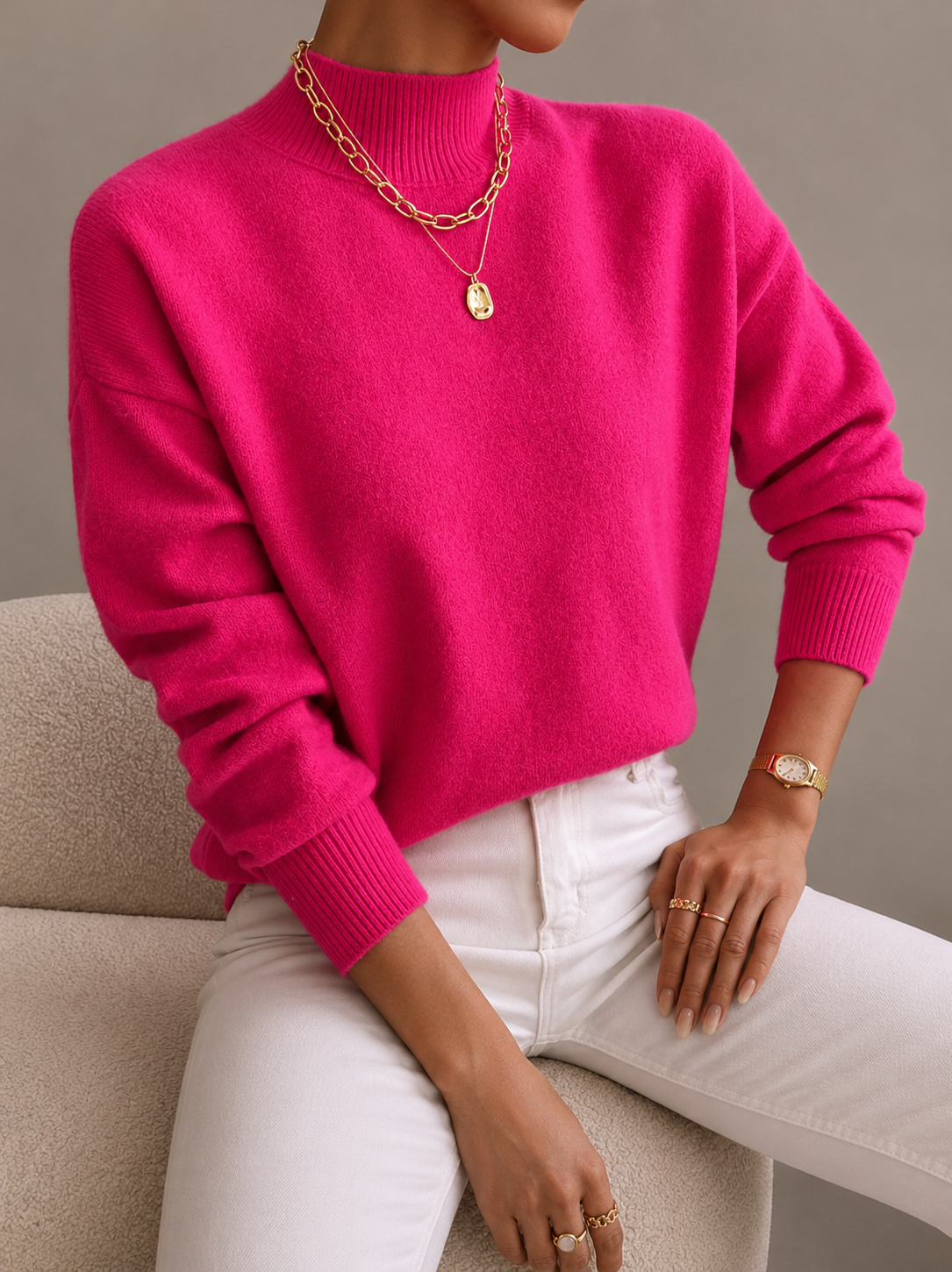 Elaine | Soft Mock-Neck Sweater