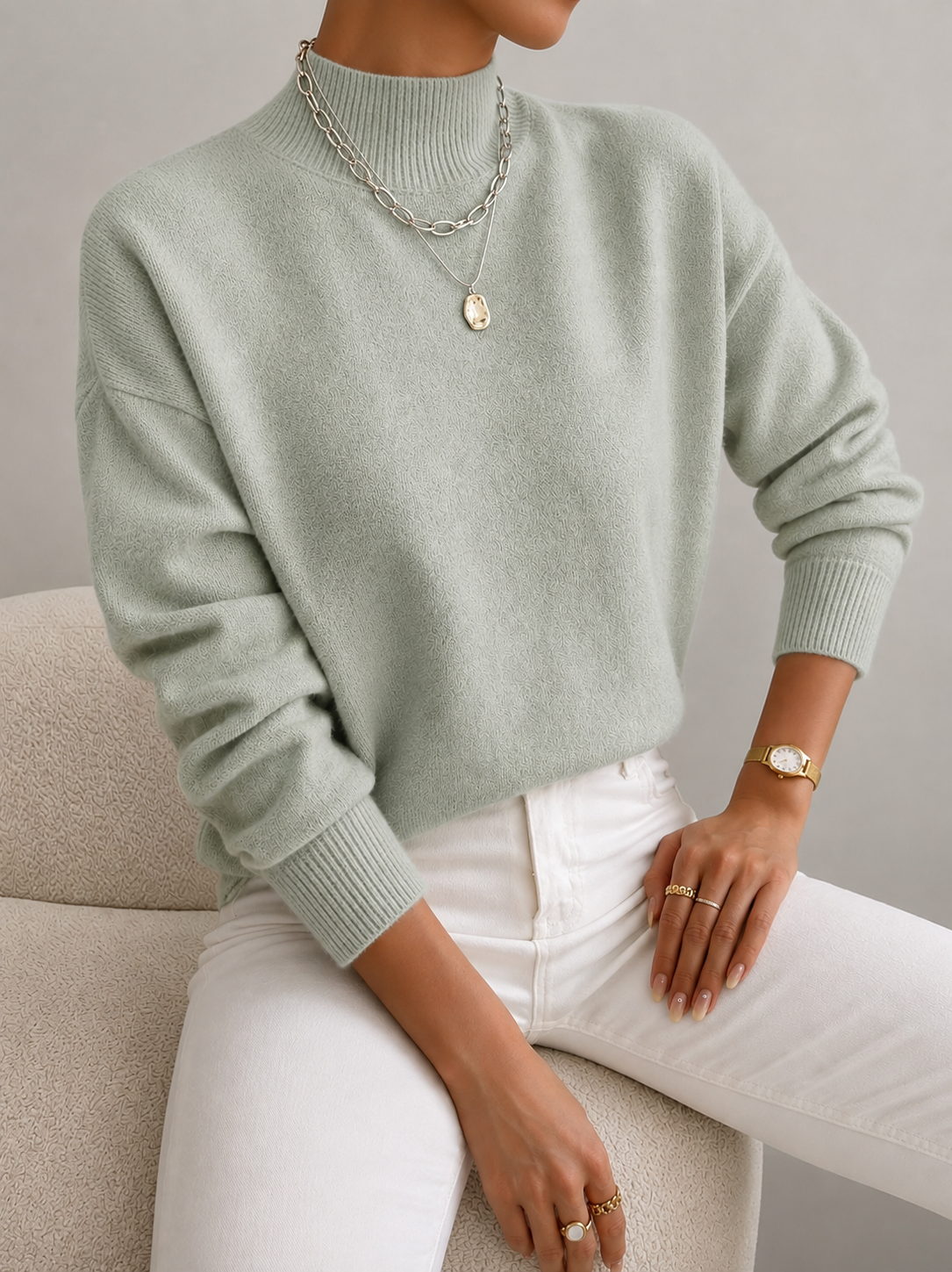 Elaine | Soft Mock-Neck Sweater