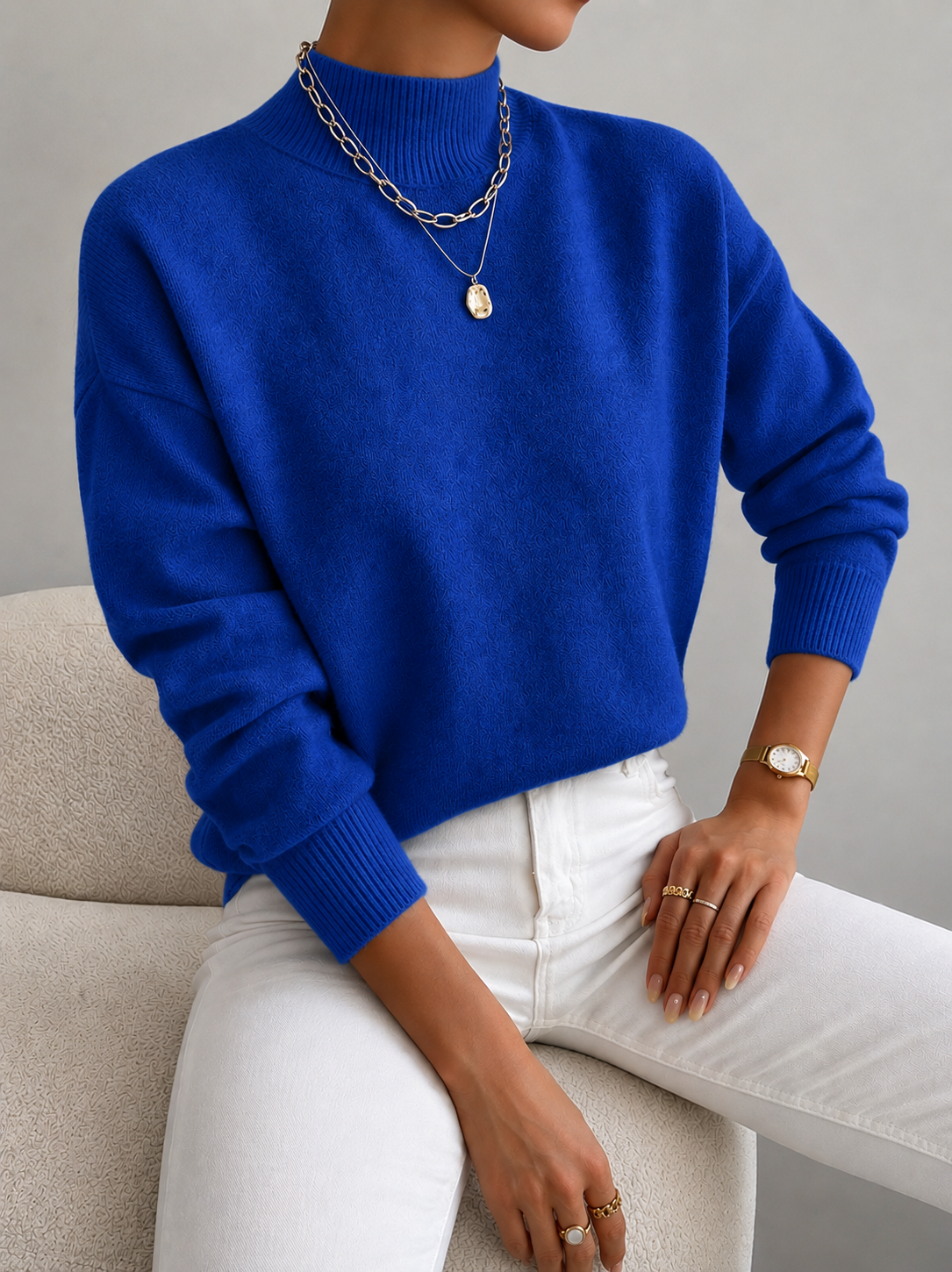 Elaine | Soft Mock-Neck Sweater