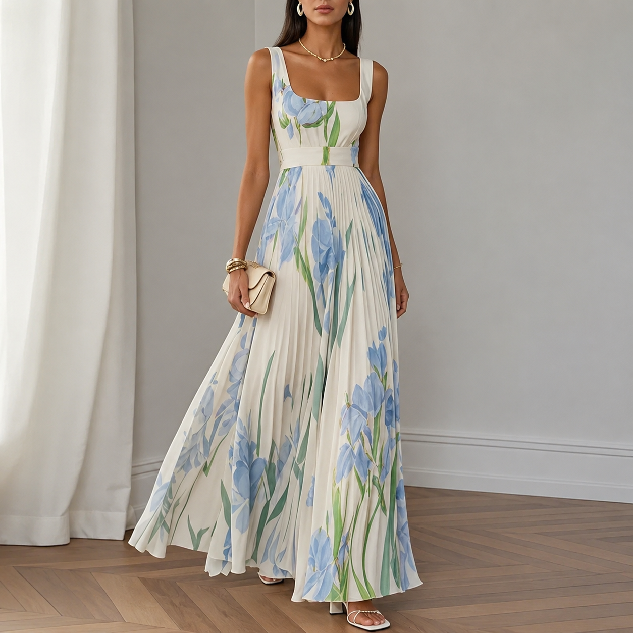 Elise | Floral A-Line Maxi Dress
