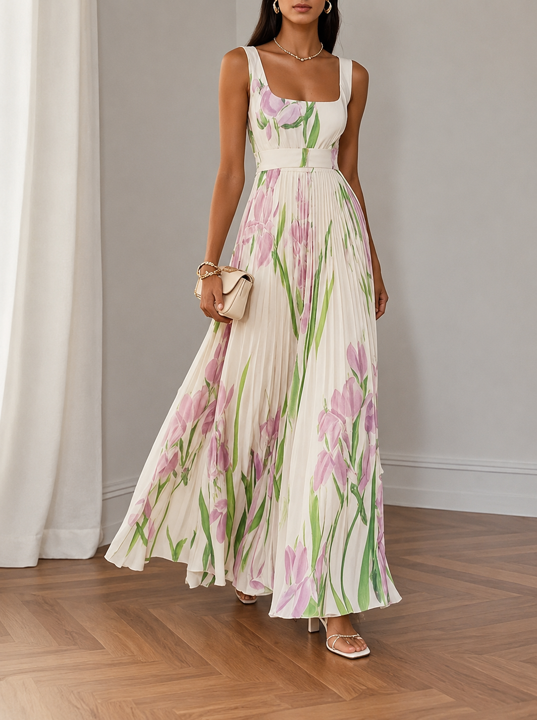 Elise | Floral A-Line Maxi Dress